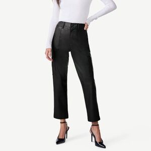 Faux leather cargo pants